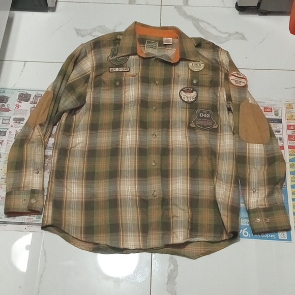 Mens Enyce " Dept Of Game" Plaid long Sleeve Shirt w elbow pads Xl - Picture 1 of 9